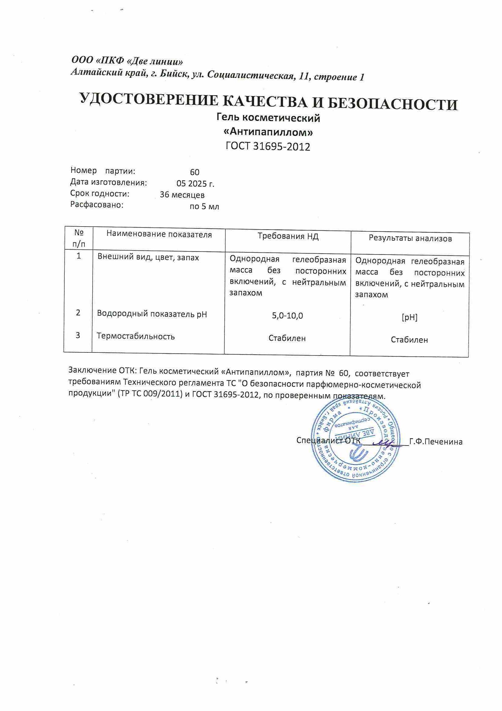 Паспорт №052025